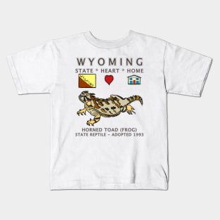 Wyoming - Horned Toad (frog) - State, Heart, Home - state symbols Kids T-Shirt